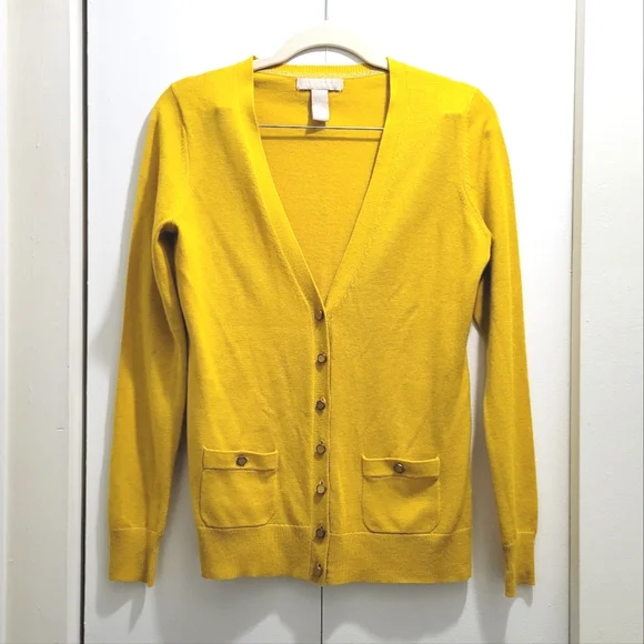 Banana Republic Golden Yellow Knit Cardigan Sweater size S - Picture 13 of 13
